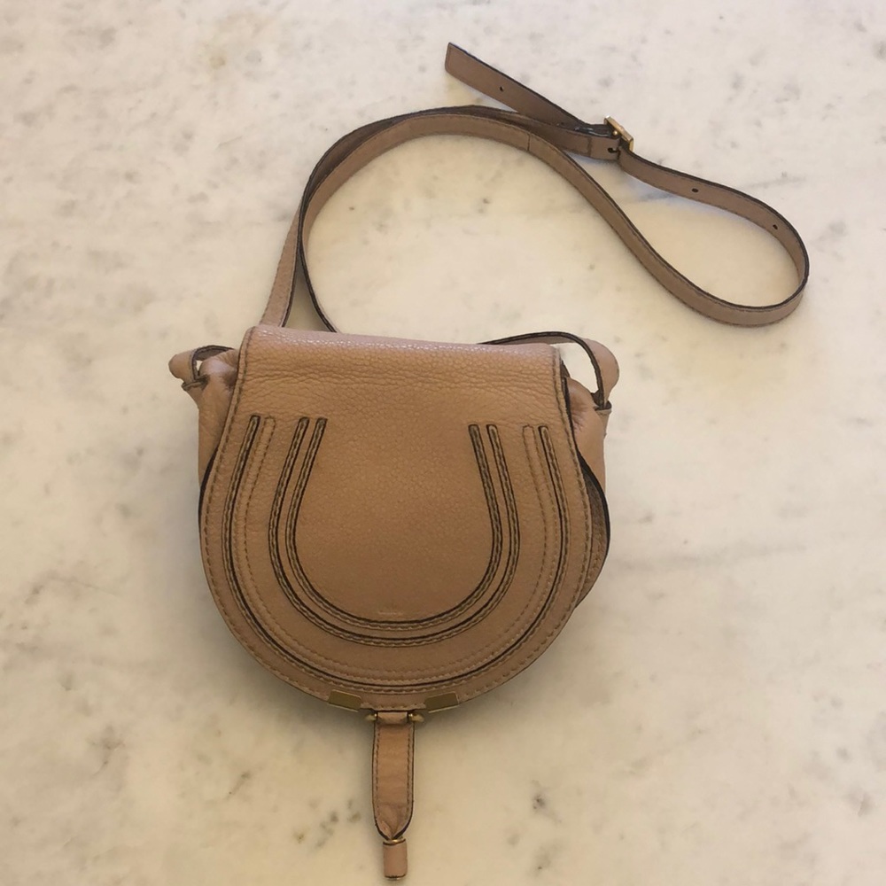 Tan Leather Crossbody Saddle Bag - Unbranded